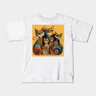 Psychedelic Cats Kids T-Shirt